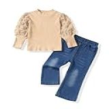 Conjunto De Roupas Para Bebês E Meninas Conjunto De Jeans Calça Jeans Roupas Para Meninas Roupas Infantis Para Meninas Damasco 12 18 Meses