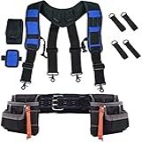 Conjunto De Saco De Suspensórios De Cinto De Ferramentas 4 Pçs Cinto De Ferramentas De Suporte Lombar Ajustável E Suspensórios Estilo Garfo Para Carpinteiro Eletricista Kit De Armazenamento De Ferra
