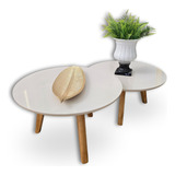 Conjunto De Sala Mesa De Centro Retro Redonda Sandi