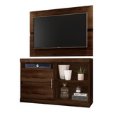 Conjunto De Sala Rack Com Painel Fenix Rodizios Giga Móveis