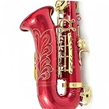 Conjunto De Saxofone Saxofone Alto Vermelho Eb Chaves Douradas Com Estojo Instrumento Musical