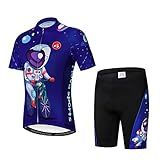 Conjunto De Shorts De Jérsei De Ciclismo Acolchoado Para Bicicleta Infantil Camiseta Mountain Bike 190 Cm M