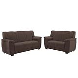 Conjunto De Sofá 2 E 3 Lugares Turim Veludo Luizzi -Marrom-