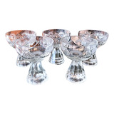 Conjunto De Taças Antigas Lapidadas De Cristal 5 Peças