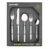 Conjunto De Talheres Faqueiro Jomafe 30 Peças Inox Portugal Cor Prateado
