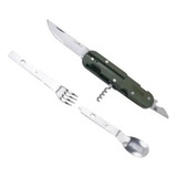 Conjunto De Talheres Multifunções Ntk Timber Camping Pesca