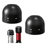 Conjunto De Tampa A Vácuo Para Vinho Champanhe Cerveja Rolha Cor Preto 2 Stopper