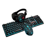 Conjunto De Teclado E Mouse Manipulador Fone De Ouvido Jog