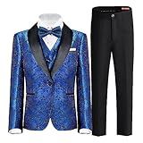 Conjunto De Terno Infantil Masculino De Jacquard Slim Fit Azul Royal Para Meninos 2 20 Royal Blue 8