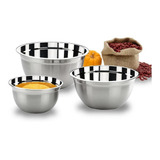 Conjunto De Tigelas Brinox 3pçs Suprema Em Inox 2107 100