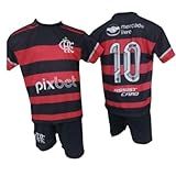 Conjunto De Time Infantil Esportivo Uniforme Camiseta E Bermuda 100 Vermelho 12