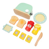 Conjunto De Torradeira De Brinquedo De Cozinha De Madeira S