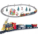Conjunto De Trem De Natal Com Locomotiva A Vapor Elétrica