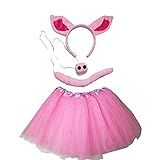 Conjunto De Tutu Infantil Kirei Sui Fantasia De Animal Rosa Choque