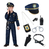Conjunto De Uniforme Policial Para Crianças Com Fantasia De