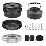 Conjunto De Utensílios De Campismo Panela Antiaderente Leve