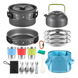 Conjunto De Utensílios De Campismo Para 3 Pessoas E 22 Peças