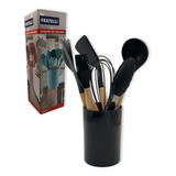 Conjunto De Utensilios Silicone 8 Peças Preto