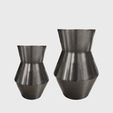 Conjunto De Vasos Geométricos Metal Escovado