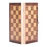 Conjunto De Xadrez De Madeira 3 Em 1 Portátil Tabuleiro De Xadrez De Madeira Dobrável Jogo De Xadrez Para Atividades Familiares De Festa 29 29cm 