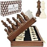 Conjunto De Xadrez Magnético De Madeira Para Crianças E Adultos Conjunto De Xadrez Staunton De 38 Cm Conjuntos Grandes De Jogos De Tabuleiro Dobráveis Armazenamento Para Peças Peões De Madeira