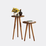 Conjunto Decorativo 2 Mesinhas Lateral Apoio Redonda Sala