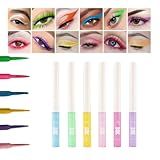 Conjunto Delineador Colorido De Longa Duração Lápis De Sombra Kit De Delineador Lápis Delineador Com Glitter à Prova D água Delineador De Olhos Líquido Conjunto Profissional Delineador Colorido 2 Unidades 