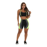 Conjunto Detalhe Em Neon bermuda Top C bojo 10915 10919