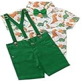 Conjunto Dinossauro Infantil Criança Roupa Luxo Rex Baby Aniversário Bebê Verde TAM 4 Anos Veste De 16 A 18kg 