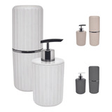 Conjunto Dispenser Sabonete Liquido E Porta Escovas Groove