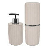 Conjunto Dispenser Sabonete Liquido E Porta Escovas Groove