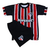 Conjunto Do São Paulo Infantil Camisa E Shorts Bordados
