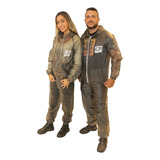Conjunto E3r Capa Chuva Capuz Ciclista Trilha Pesca Pvc 0 15