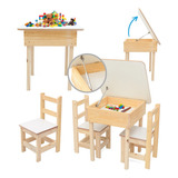 Conjunto Educativa Infantil 2 Cadeiras Didática Mesinha Mdf