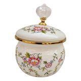  Conjunto Elegante De Açucareiro Esmaltado Com Tampa Segura
