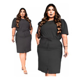 Conjunto Elegante De Saia Midi E Blusa Social Sofisticação