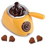 Conjunto Elétrico De Caldeirão De Chocolate Mini Máquina De Derreter Fondue De Chocolate E Doces Com Moldes Bandejas Garfos Para Chocolate DIY Doces Fondue Amarelo 