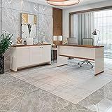 Conjunto Escritório Office Mesa E Buffet Berlin Vianossa Cor Offwhite Naturale