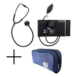 Conjunto Esfigmomanômetro Estetoscópio Com Bic Cor Preto