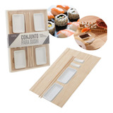 Conjunto Esteira Sushi C Molheira Suporte E Hashi De Bambu