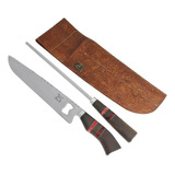 Conjunto Faca Abridor E Chaira 10 Churrasco Artesanal Cabo