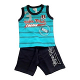 Conjunto Fakini Tam G Bebê Bermuda Regata