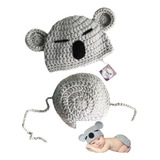Conjunto Fantasia Coala Crochê Fotografia Newborn 0 3 Meses