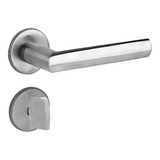 Conjunto Fechadura 880 La Fonte Banheiro Inox Lixado Cor Prateado