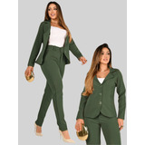 Conjunto Feminino Calça Blazer Terninho Alfaiataria Social