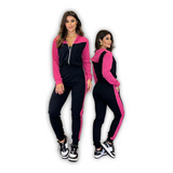 Conjunto Feminino De Frio Inverno Calça E Blusa Com Capuz