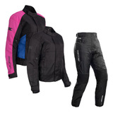 Conjunto Feminino De Moto Jaqueta Ronin V2 Calça Strike Texx