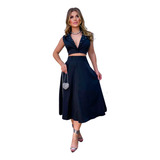 Conjunto Feminino Festa Saia Midi Cropped Alfaiataria Social