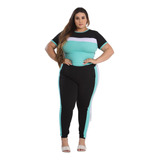 Conjunto Feminino Plus Size Calça Camisa