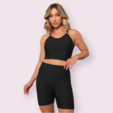 Conjunto Feminino Short Top Fitness Atividade Física Treino